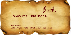 Janovitz Adalbert névjegykártya